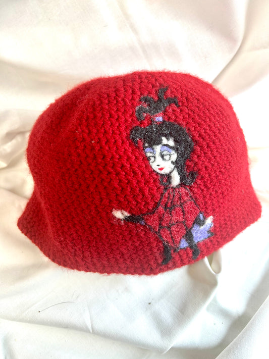 Red Gothic Beanie